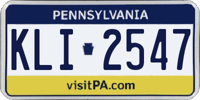 PA license plate KLI2547