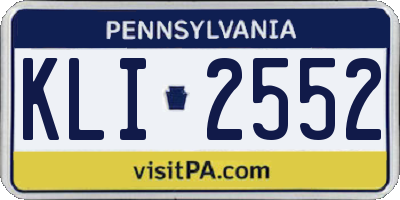 PA license plate KLI2552
