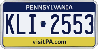 PA license plate KLI2553