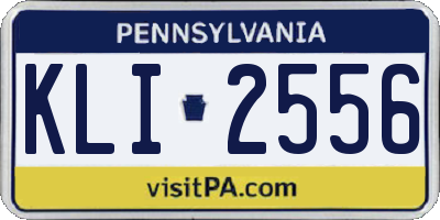PA license plate KLI2556