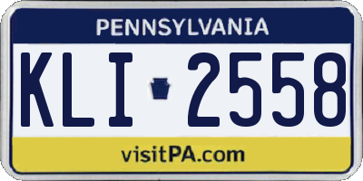PA license plate KLI2558