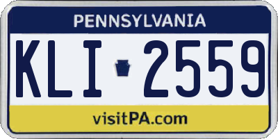PA license plate KLI2559