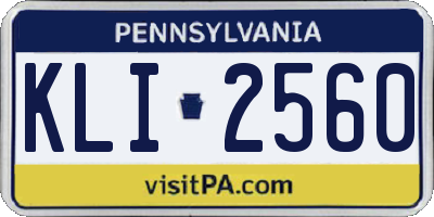 PA license plate KLI2560