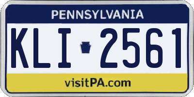 PA license plate KLI2561