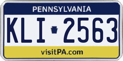 PA license plate KLI2563
