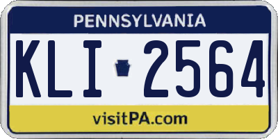 PA license plate KLI2564