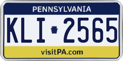 PA license plate KLI2565