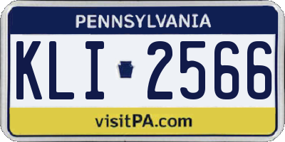 PA license plate KLI2566