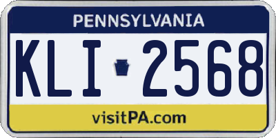 PA license plate KLI2568