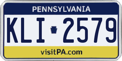 PA license plate KLI2579