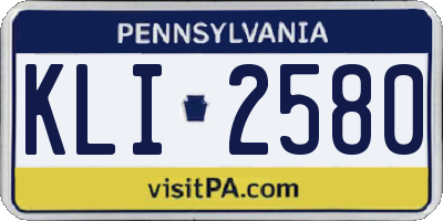 PA license plate KLI2580
