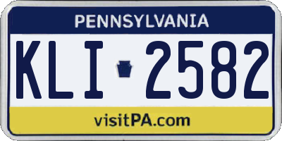 PA license plate KLI2582
