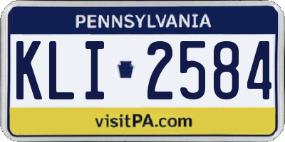 PA license plate KLI2584