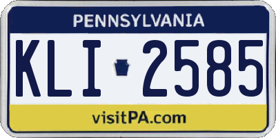 PA license plate KLI2585