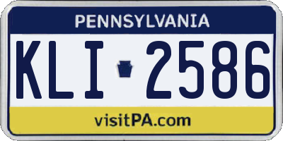 PA license plate KLI2586