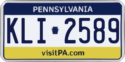 PA license plate KLI2589
