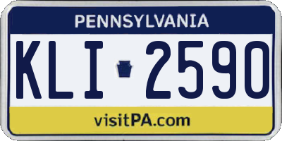 PA license plate KLI2590