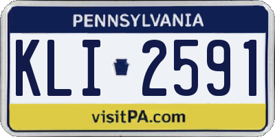PA license plate KLI2591