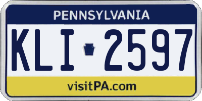 PA license plate KLI2597