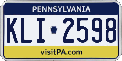 PA license plate KLI2598
