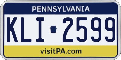 PA license plate KLI2599