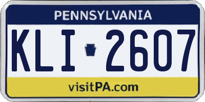 PA license plate KLI2607