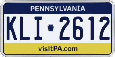 PA license plate KLI2612