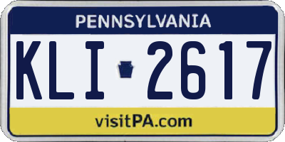 PA license plate KLI2617