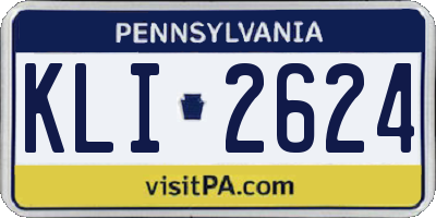 PA license plate KLI2624