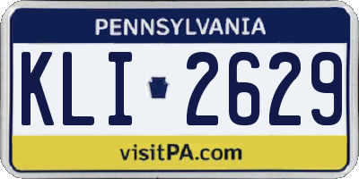 PA license plate KLI2629