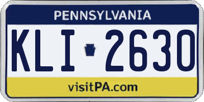 PA license plate KLI2630