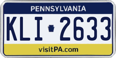 PA license plate KLI2633