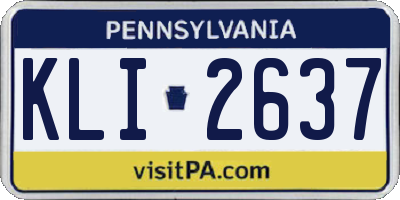 PA license plate KLI2637