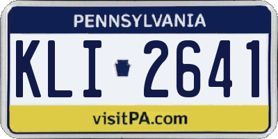 PA license plate KLI2641