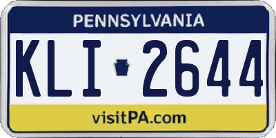 PA license plate KLI2644