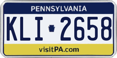 PA license plate KLI2658