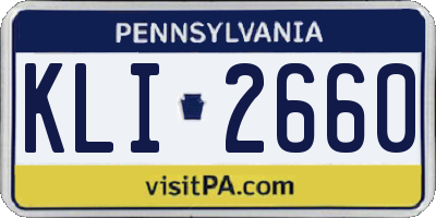 PA license plate KLI2660