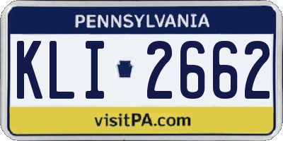 PA license plate KLI2662