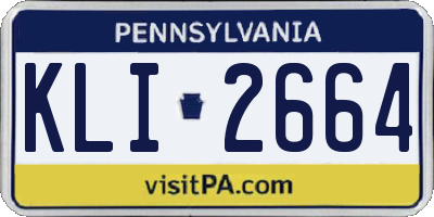 PA license plate KLI2664