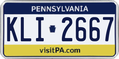 PA license plate KLI2667