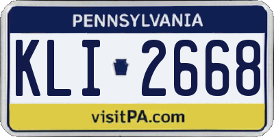 PA license plate KLI2668
