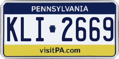 PA license plate KLI2669