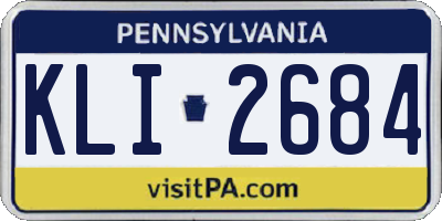 PA license plate KLI2684