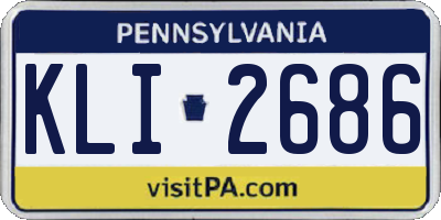 PA license plate KLI2686