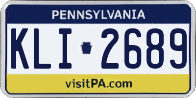 PA license plate KLI2689