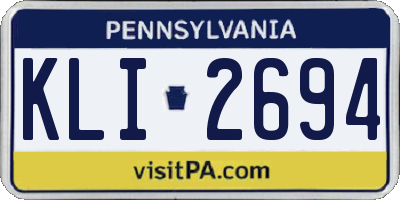 PA license plate KLI2694