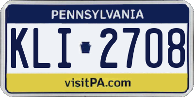 PA license plate KLI2708