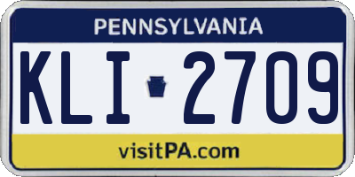 PA license plate KLI2709