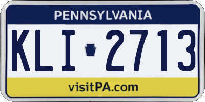 PA license plate KLI2713