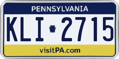 PA license plate KLI2715